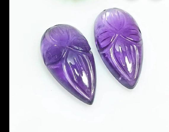 Lemon quartz and Amethyst pair