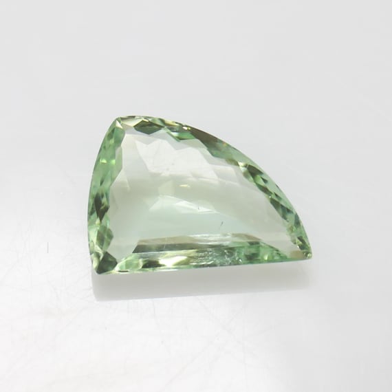 Faceted Green Amethyst Gemstone: 7.20 Carat Fancy Cut Stone