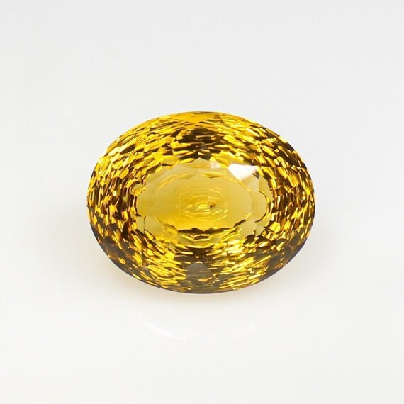 Natural Yellow Citrine Gemstone: Oval Faceted Jewelry Making (17.15 Carats)