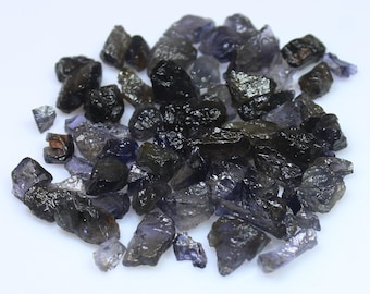 Natural Blue Iolite Rough Lot: 178 Carats, 55 Pcs (5-10mm)
