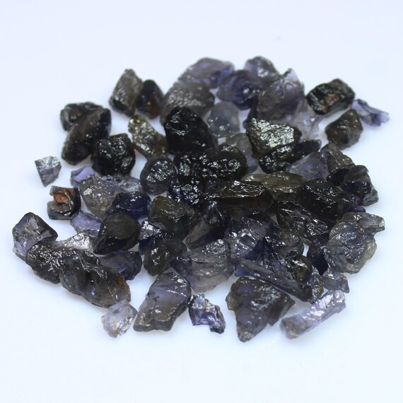 Natural Blue Iolite Rough Lot: 178 Carats, 55 Pcs (5-10mm)