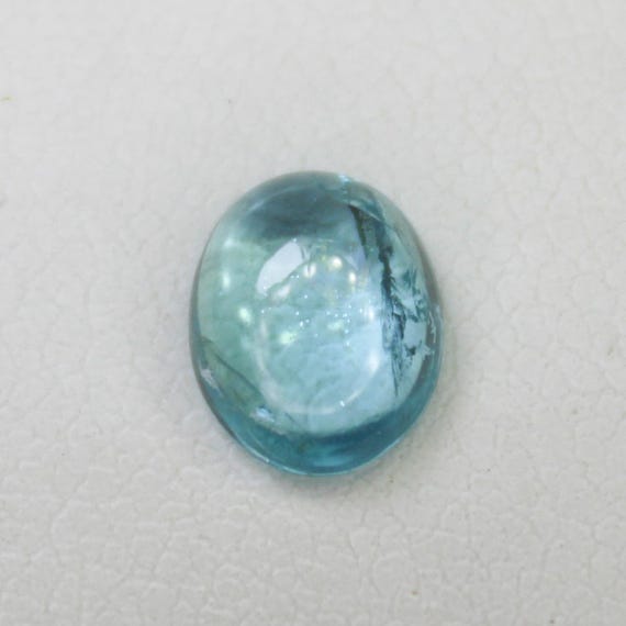 Natural Blue Apatite Cabochon: 1.25 Carat In Oval Shape Gemstone, 8x6x3 mm