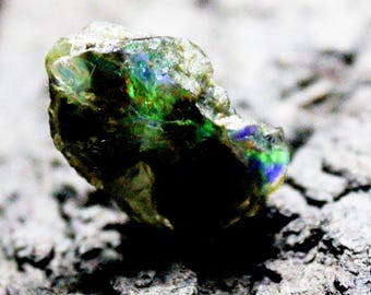 Ethiopian Opal Specimen: Multi-Fire Raw Crystal, 25.35 Carats