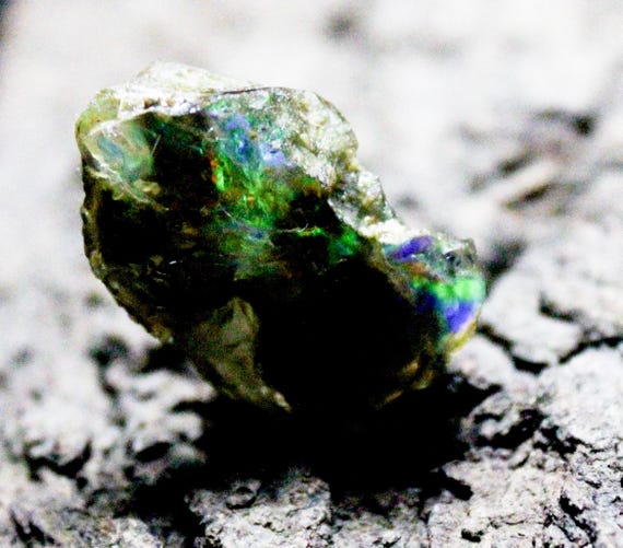 Ethiopian Opal Specimen: Multi-Fire Raw Crystal, 25.35 Carats