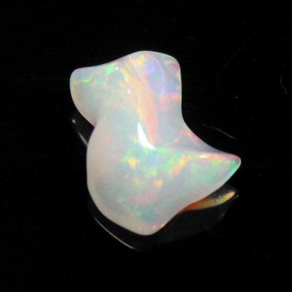 Natural Fire Opal Tumble, White Ethiopian Opal Tumble, 2.75 Carats, 13x10x5 MM Polished Opal, Loose Gemstones, October Birthstone