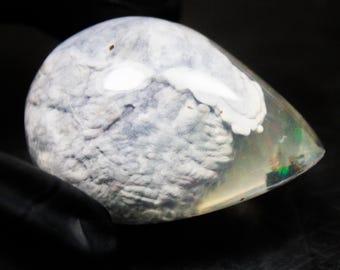 Beautiful Egg Ethiopian Opal Polished Tumble Multi Fire Opal, Specimen Opal Tumble 41x29x22 MM 131.55 Carats