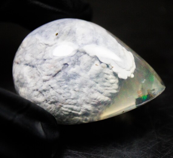 Beautiful Egg Ethiopian Opal Polished Tumble Multi Fire Opal, Specimen Opal Tumble 41x29x22 MM 131.55 Carats