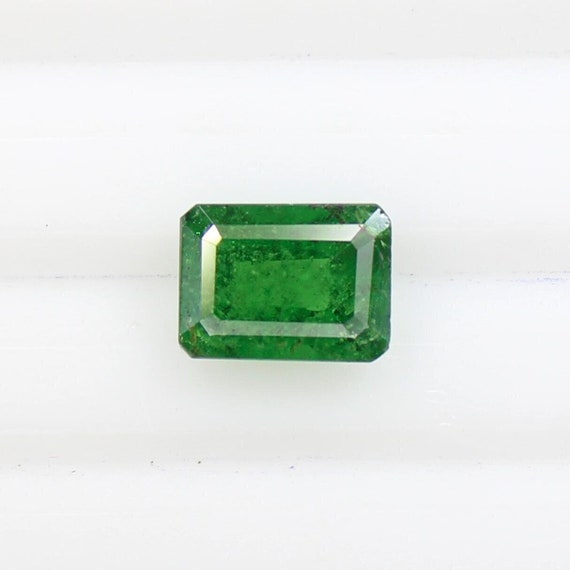 Natural Tsavorite Gemstone: 1.25 Carat Dark Green Cushion Cut