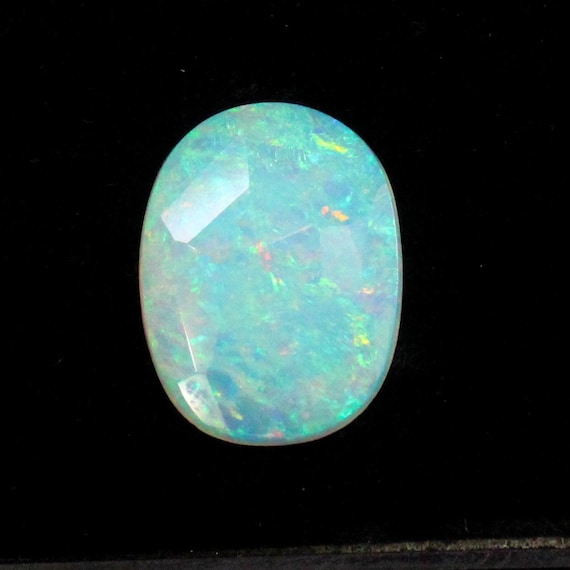 Natural Rose Cut Ethiopian Opal: Multi Fire Oval Gemstone (19x14x2 MM, 3.30 CTS)