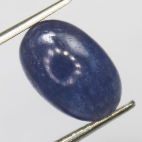 Natural Tanzanite Oval Cabochon: Loose Purplish Blue Gemstone, 7.90 Carat