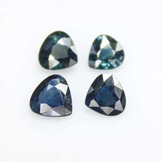 Faceted Blue Sapphire Heart Lot: 5-6mm Natural Gemstone