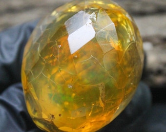 Faceted Ethiopian Opal Specimen: Raw Multi Fire Opal (43x34x29 MM, 236.46 Carats)