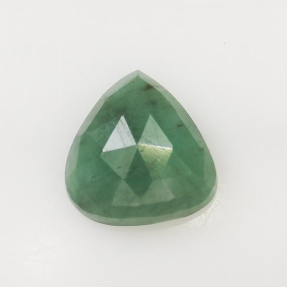 Natural Faceted Rose Cut Green Emerald Gemstone: 2.90 Carat Fancy Cut