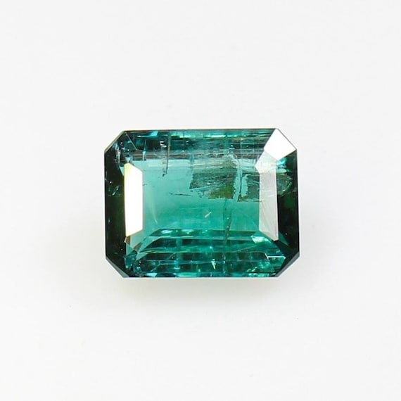 Natural Blue Tourmaline Gemstone: Rectangle Faceted Jewelry Stone (9x7x4 MM, 2.65 CTS)