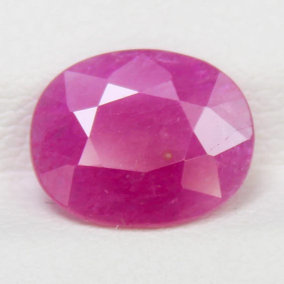 Natural Pink Ruby Rose Faceted Gemstone: (9x7x2 mm 1.50 Carat) Jewelry Making Stone