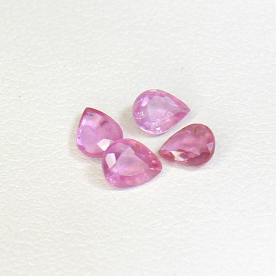 Faceted Pink Sapphire Lot: Pear Shape, 1.25 Carats, India