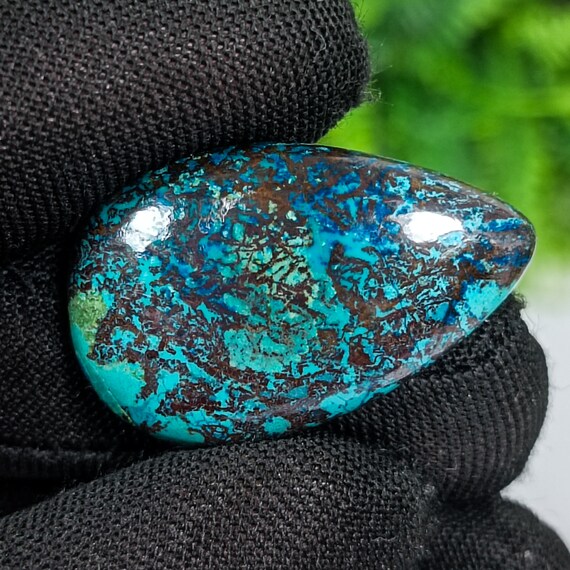 AAA+ Quality Natural Chrysocolla  Cabochon Gemstone 27.20 Ct. Wonderful Designer  Chrysocolla Pear Shape 30x19x6 MM Loose For Jewelry