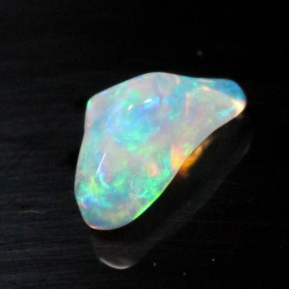 Natural Fire Opal Tumble, White Ethiopian Opal Tumble, 2.00 Carats, 13x7x5 MM Polished Opal, Loose Gemstones, October Birthstone