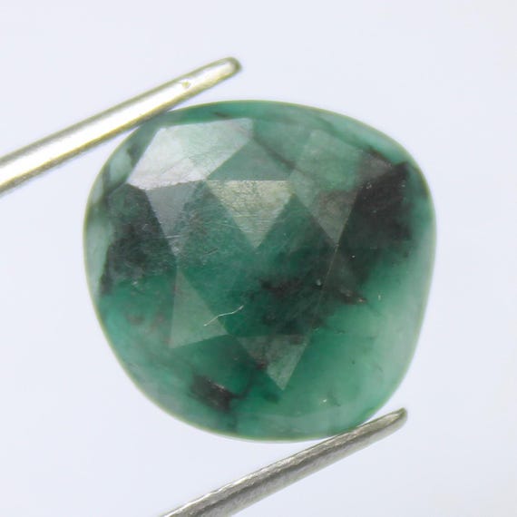 Natural Faceted Rose Cut Green Emerald Gemstone: 5.40 Carat Fancy Cut