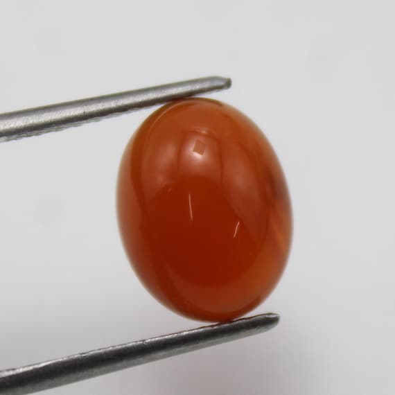 Natural Orange Carnelian Cabochon In Oval Shape Gemstone 3.75 Carat 11X8X5 mm Size