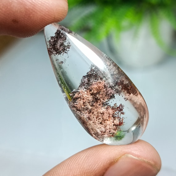 Natural Garden Quartz Cabochoan,Amazing Garden Quartz Stone 40 Ct Piece,Beautiful Pear Garden Quartz , High Quality 36X16X10 mm