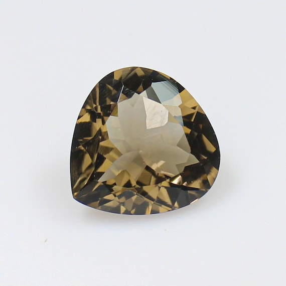 Smoky Quartz Heart, Natural Gemstone, Heart Shape Faceted Quartz, Size - 15x15x8 MM, Making For Jewelry, Ring, Weight - 8.35 Cts.