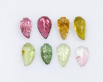 Multi Tourmaline Leaf Gemstone Lot: Pear Shape, 5.55 CTS (8 Pcs)