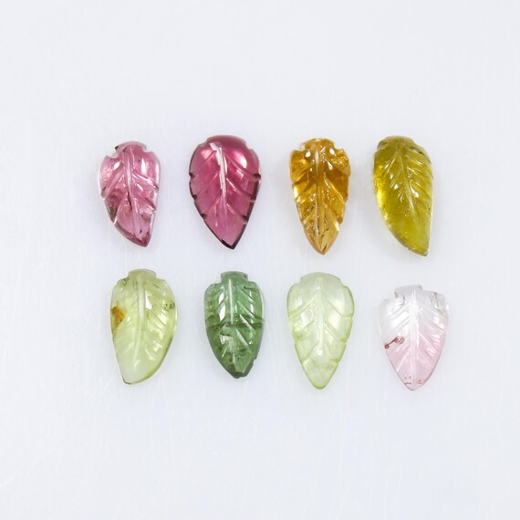 Multi Tourmaline Leaf Gemstone Lot: Pear Shape, 5.55 CTS (8 Pcs)