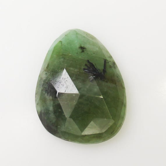 Natural Faceted Rose Cut Green Emerald Gemstone: 7.80 Carat Fancy Cut