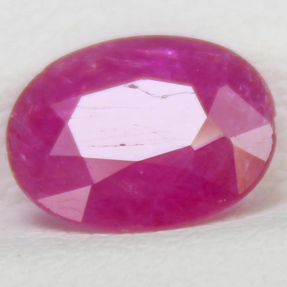 Natural Pink Ruby Faceted Gemstone: (9x7x2 mm 1.10 Carat) Jewelry Making Stone