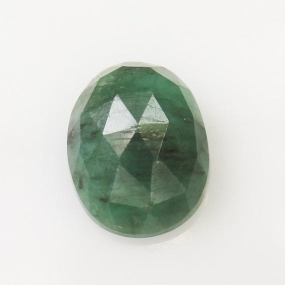 Natural Faceted Rose Cut Green Emerald Gemstone: 7.25 Carat Fancy Cut
