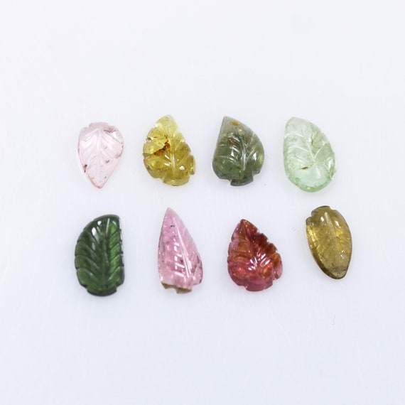 Multi Tourmaline Leaf Gemstone Lot: Pear Shape, 8.20 CTS (8 Pcs)