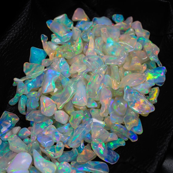 Ethiopian Opal Raw Gemstone Lot: Multi Fire Polished Rough Opals