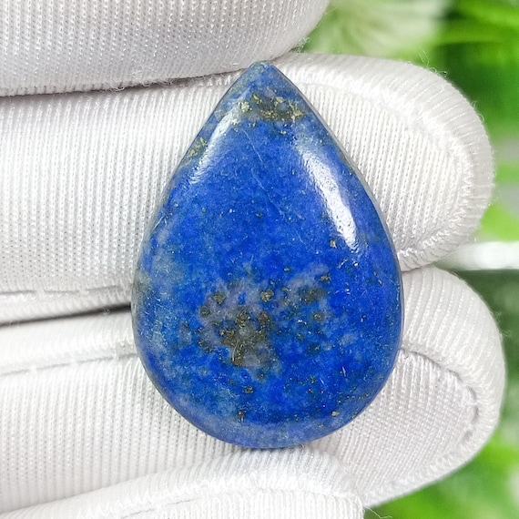 Natural Lapis Lazuli Pear Cabochon: 20 CT Blue Gemstone
