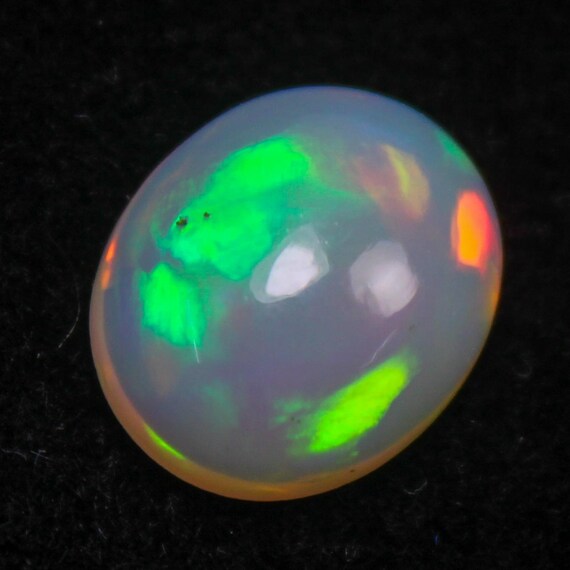 Natural Ethiopian Opal Cabochon: Multi Fire Oval Gemstone (2.20 Carat)