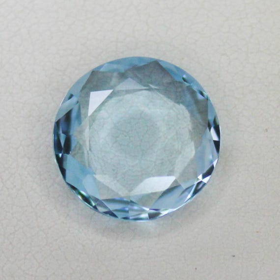 Natural Sky Blue Topaz Faceted: 4.30 Carat Round Shape Cut Gemstone, 12x12x3 mm