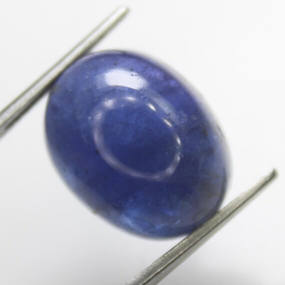 Natural Tanzanite Oval Cabochon: Loose Purplish Blue Gemstone, 16.30 Carat