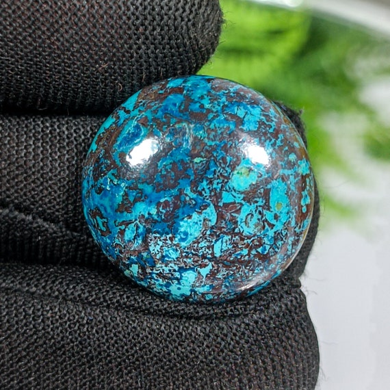 AAA+ Quality Natural Chrysocolla  Cabochon Gemstone 19.30 Ct. Wonderful Designer  Chrysocolla Round  Shape 20x20x5 MM Loose For Jewelry