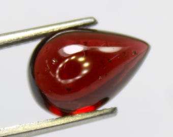 Red Tourmaline Cabochon: Pear Shape, 4.80 Carats, Jewelry Making