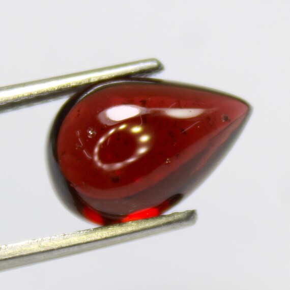 Red Tourmaline Cabochon: Pear Shape, 4.80 Carats, Jewelry Making