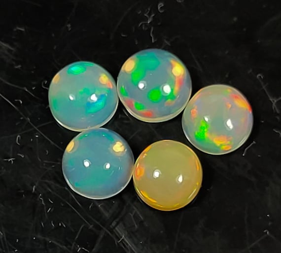 Natural White Ethopian Cabochoan 5 Pcs Lot ,Amazing Milk White Colour Opal 4.45 Ct Beautiful Polished Opal,Amazing Quality Opal