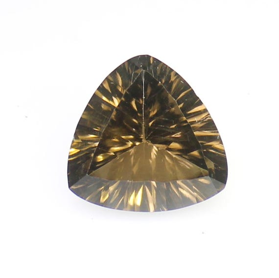 Faceted Smokey Quartz: 9.10 Carat Trillion Cut Gemstone