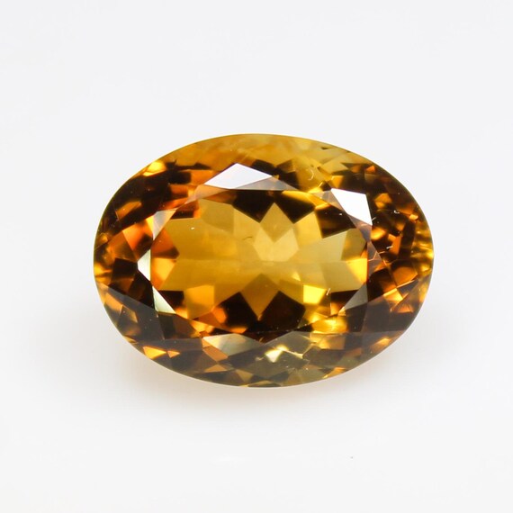 Natural Yellow Citrine Gemstone: 9.45 CTS Oval Faceted Cut