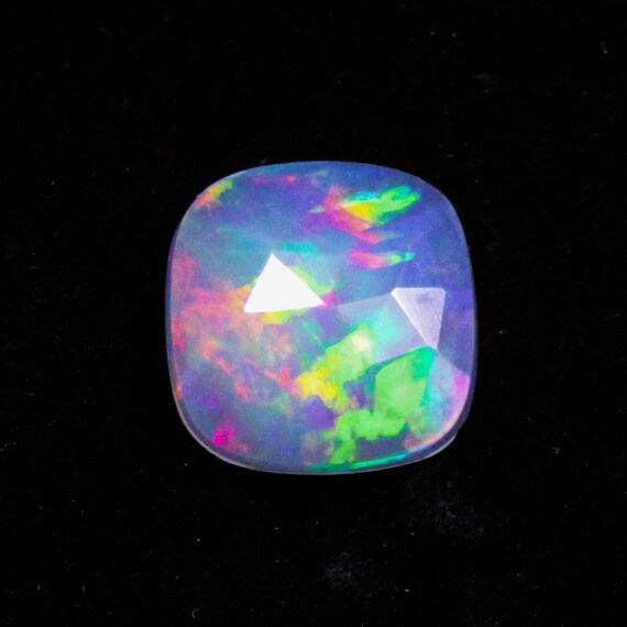 Natural Ethiopian Opal Rose Cut Gemstone: Multi-Fire Cushion, 2.60 Cts (13x12x4 MM)