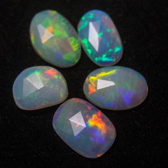 Ethiopian Opal Rose Cut Gemstone Lot: Multi-Fire, 7.35 Cts