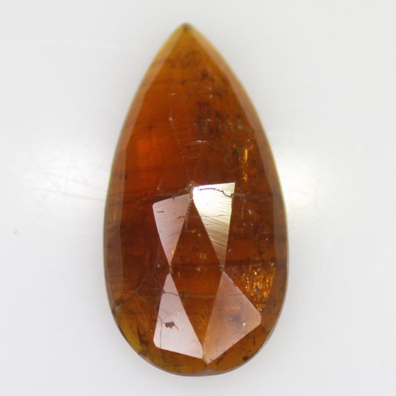 Natural Faceted Orange Kyanite Piece In Pear Shape 8.55 Carats 20x10x5 mm Size