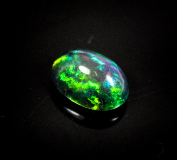 Natural Black Ethopian Opal Cabochoan,Amazing Black Opal 2.85 Ct Piece,Beautiful Oval Black Opal,Amazing Quality 11x7x6 MM