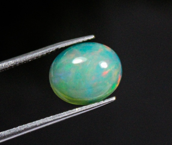 Natural Ethopian Opal Cabochoan,Amazing Blue Opal 2.50Ct Piece,Beautiful Oval Blue  Opal,Amazing Quality 9X11X5 MM