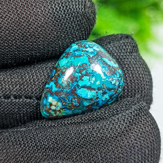 AAA+ Quality Natural Chrysocolla  Cabochon Gemstone 12.90 Ct. Wonderful Designer  Chrysocolla Pear Shape 18x14x5 MM Loose For Jewelry