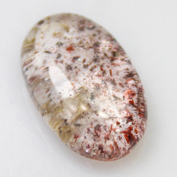 Natural Red Super Seven Cabochon Gemstone: Oval Jewelry Making Stone, 7.25 Carats